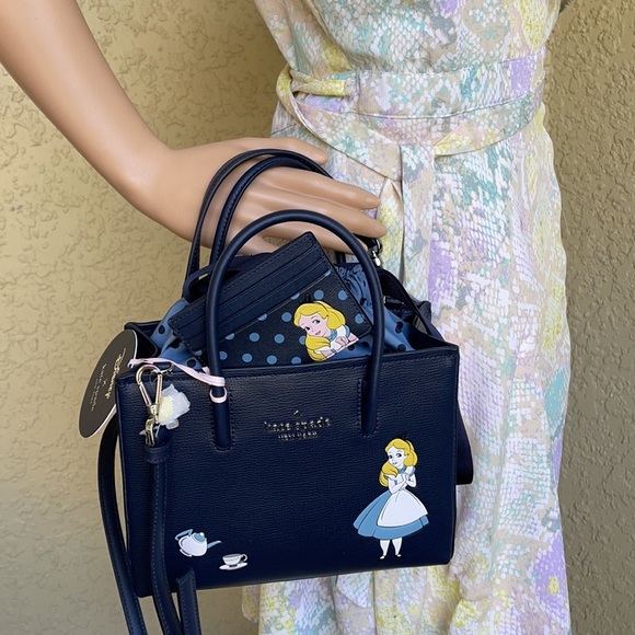 disney x kate spade NY alice in wonderland shopper crossbody bag & card holder - Picture 12 of 16
